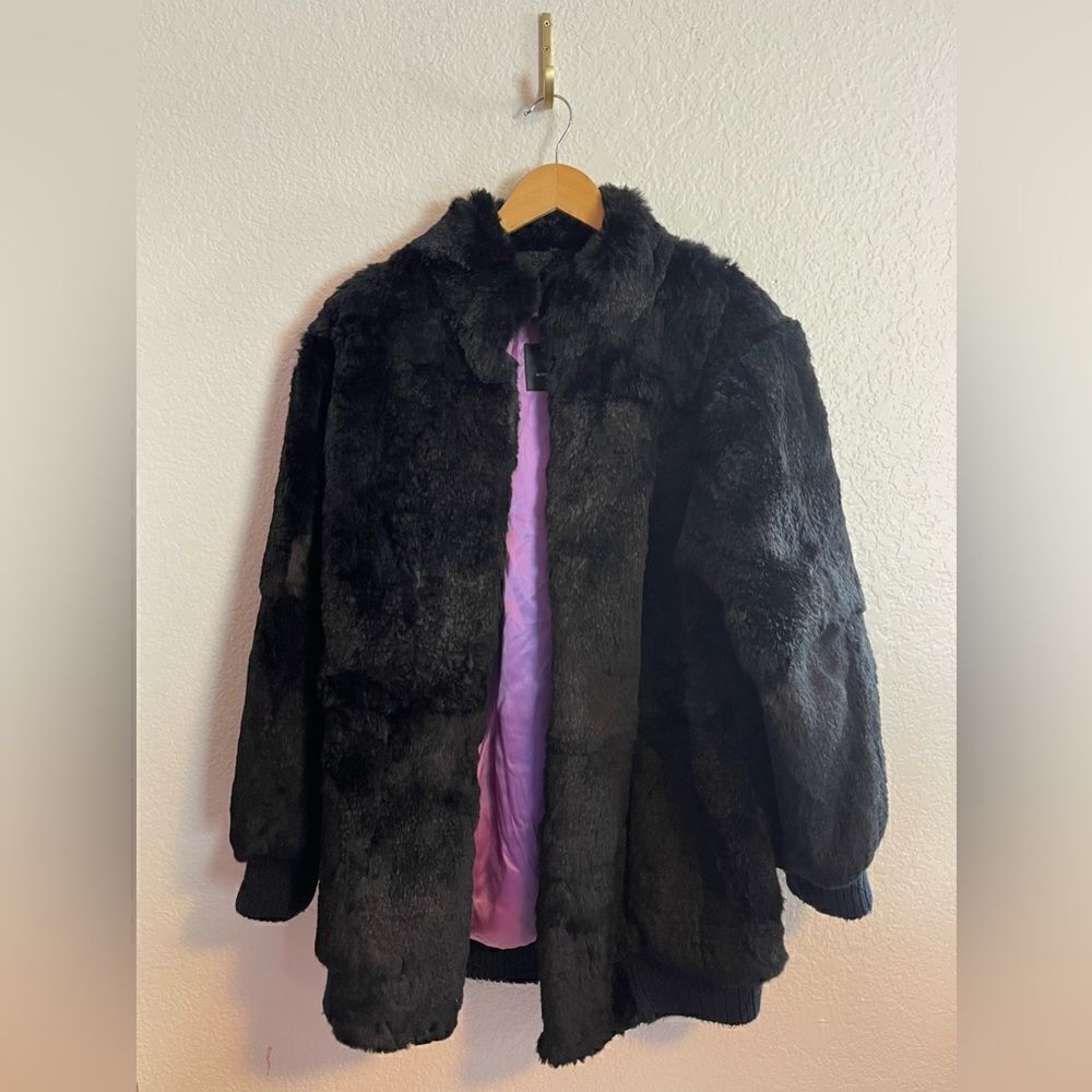 Scandinavian Fur Company black fur coat real Rabbit fur coat. Medium - Picture 2 of 14